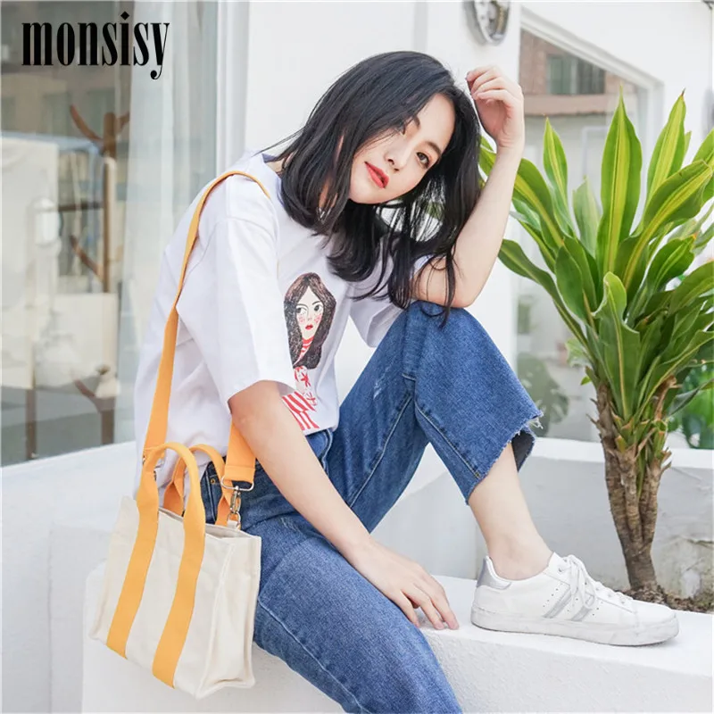 Женская Холщовая Сумка Monsisy большая пляжная сумка-тоут с застежкой многоразовая