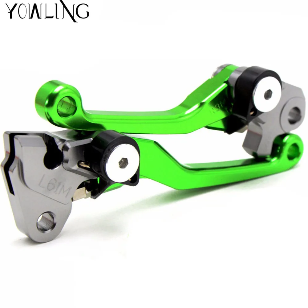 For KAWASAKI KX250 KX125 2000 2001 2002 2003 2004 Green Motorcycle Dirt Bike Off-road CNC Pivot Brake Clutch Lever