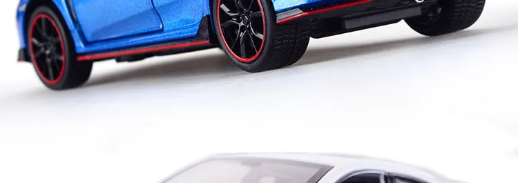 Литая под давлением модель автомобиля Honda Civic Тип R 1/32 металлический сплав моделирование откатные автомобили огни Игрушки транспортные средства для детей Подарки для детей