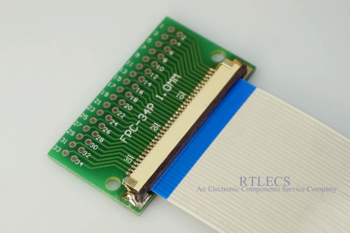 2 комплекта Кабель FFC FPC 34 Pin 1 0 мм Шаг до 54 сквозное отверстие DIP PCB адаптер 100 150 200 250