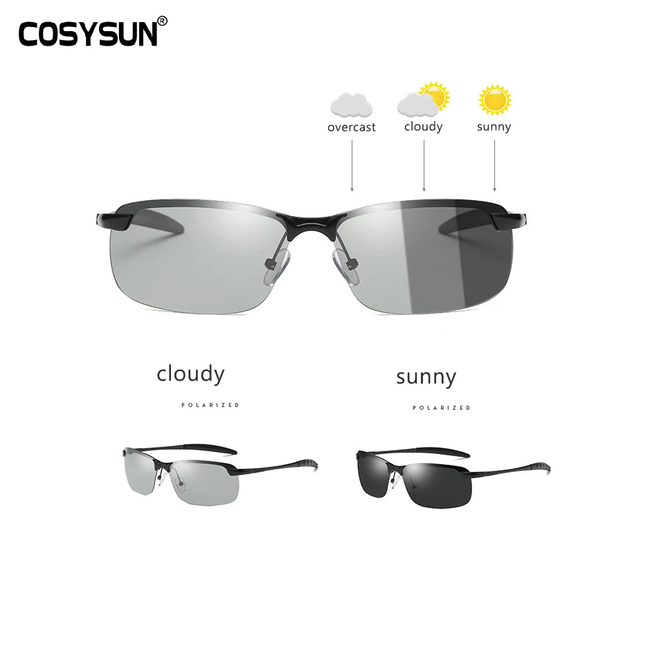 COSYSUN Брендовые очки для вождения фотохромные солнцезащитные мужские спортивные