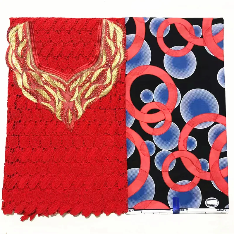 100% хлопок восковая ткань смешанный гипюр кружево Новое поступление Африканский