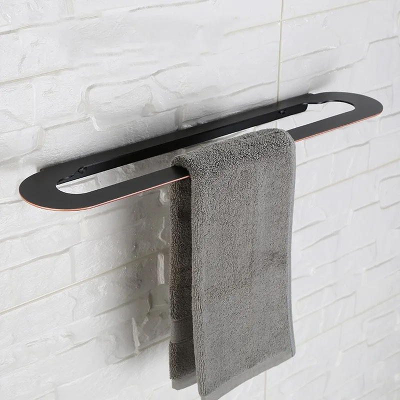 

Oil Rubbed Bronze Black Finish Unique design bathroom shelf 600*130mm Towel rack Towel bar Wall mounted stainless steel