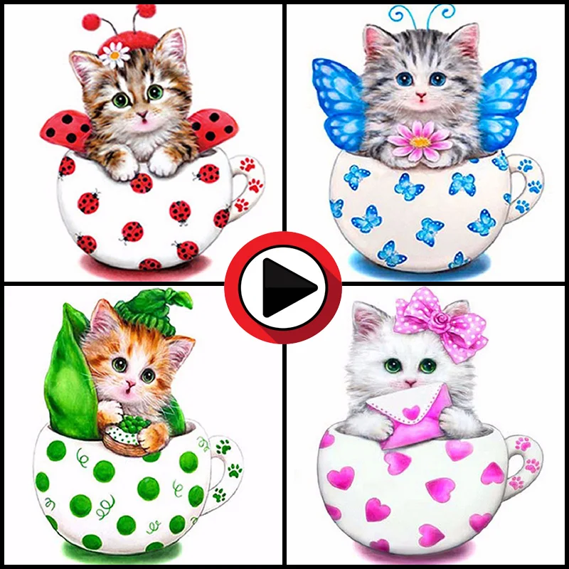 Miaodu Алмазная Вышивка Хобби животное кошка 5D DIY Картина крестом опыт игрушки