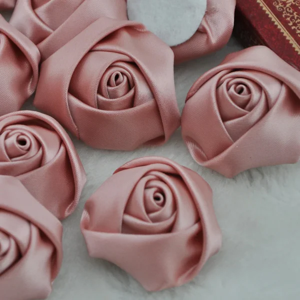Color 2 20 шт Большой Атласный милый розовый цветок DIY ремесло Свадебная аппликация много E07 - Цвет: Color 2