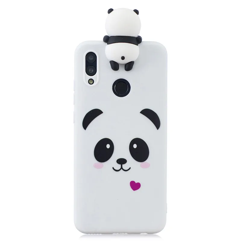 Мягкий Силиконовый ТПУ чехол 3D для Huawei P Smart 2019 Etui Мультяшные чехлы с милой пандой