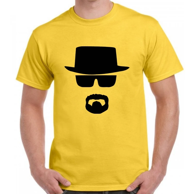 Yellow BLWHSA Breaking Bad Heisenberg, забавная Мужская футболка, высокое качество, хлопок, Круглый ворот, короткий рукав, модные, с принтом, мужские футболки - Цвет: Yellow