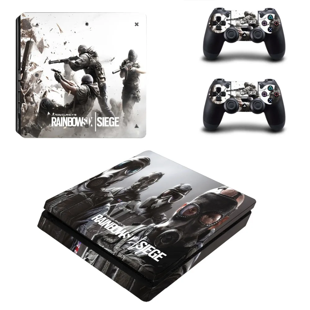 Виниловая наклейка Rainbow Six Siege PS4 Slim Skin для консоли Sony Playstation 4 и 2 контроллера