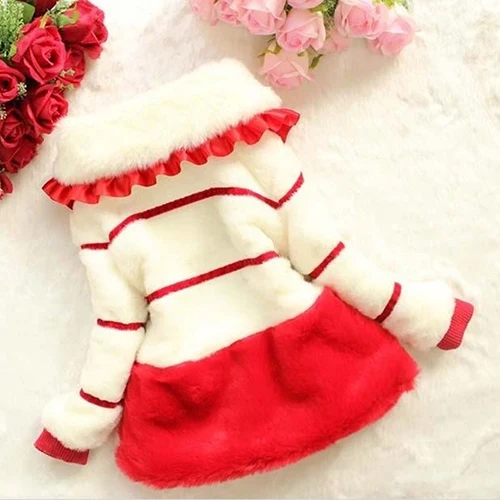 Children Faux Fur Coat Bow Princess Baby Kid Girls Outerwear Winter Warm Top | Детская одежда и обувь