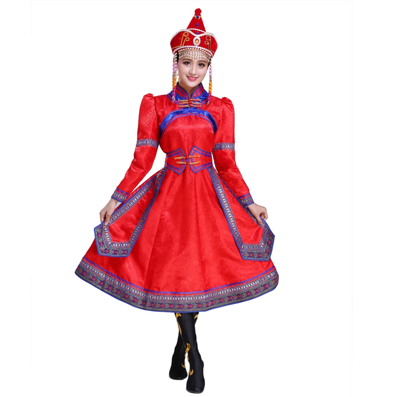 Новое Женское большое платье для танцев монгольский Тибетский танец одежда