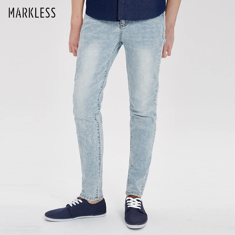 Мужские байкерские джинсы Markless облегающие в стиле хип-хоп 2018 модные повседневные