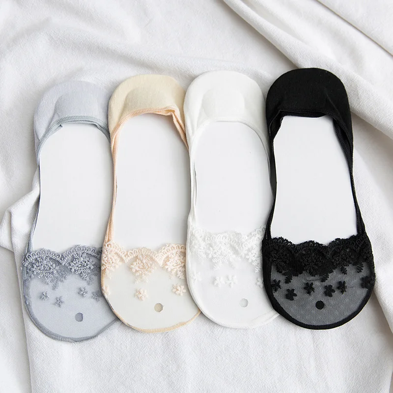 La MaxPa/3 пары супер тонкие кружевные женские носки красивые невидимые летние
