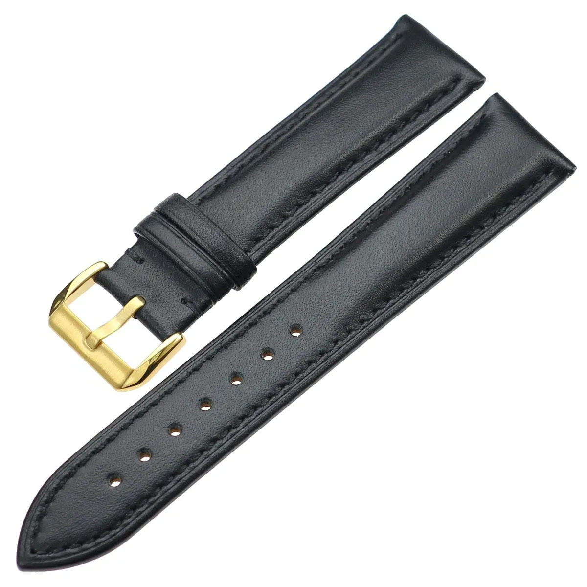 ZLIMSN Универсальный кожаный ремешок для часов Tissot Longines DW Seiko samsung gear S2 S3 huami amazfit huawei gt ремешок для часов - Цвет ремешка: black gold