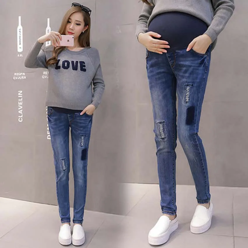 Джинсы штаны для беременных Одежда Брюки кормящих матерей реквизит живота