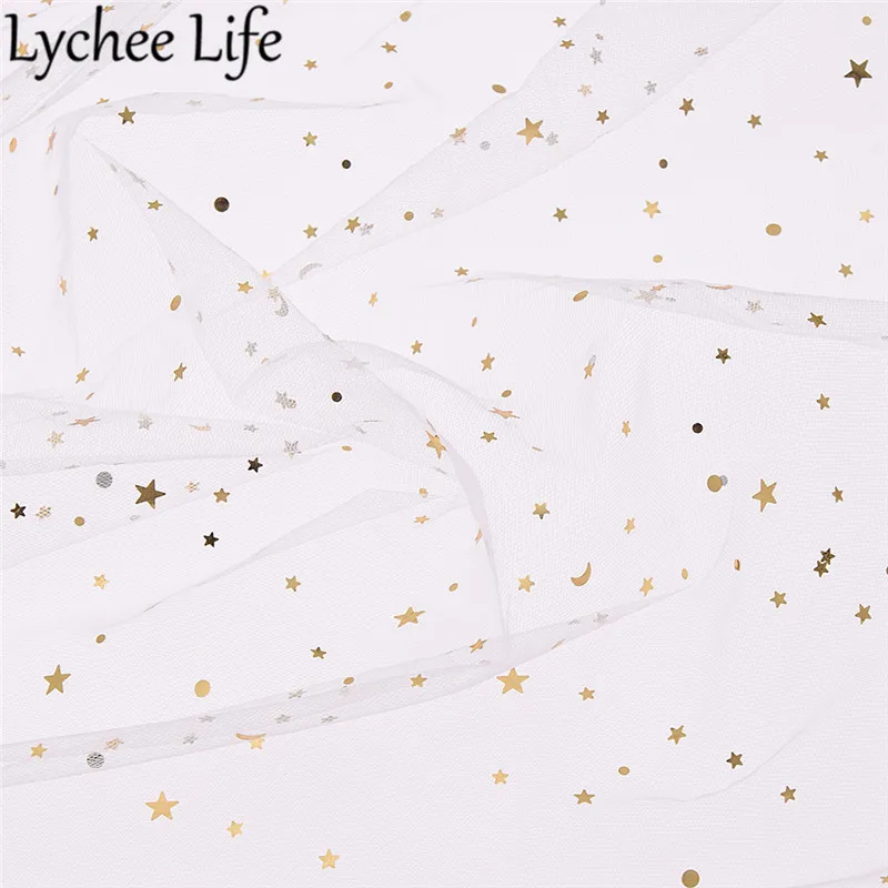 4 Lychee Life Star Moon марлевая ткань 150 см цветная сетчатая кружевная ткань сделай сам ручная работа швейная одежда аксессуары для свадебного платья - Цвет: 4