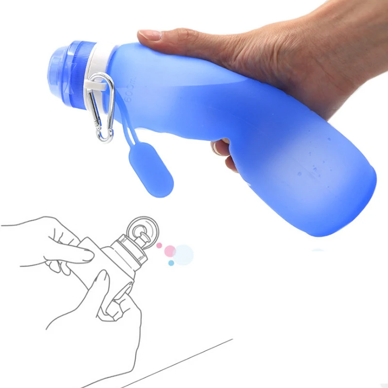600 мл силиконовая складная бутылка для воды товары спорта на открытом воздухе