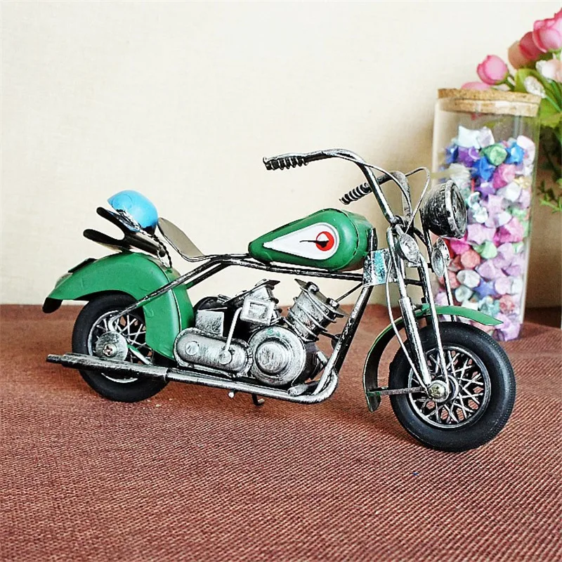 Металлический мотоцикл модель ручной работы фигурки металлические изделия для