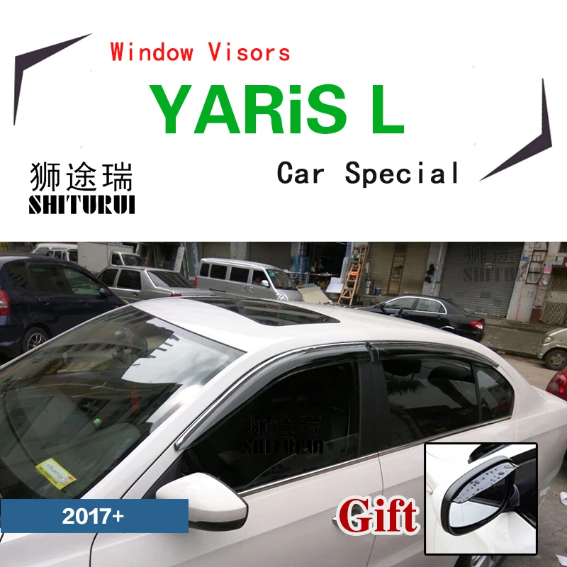 Оконный козырек SHITURUI дефлектор от солнца и дождя для TOYOTA YARiS L 2016 + специальный