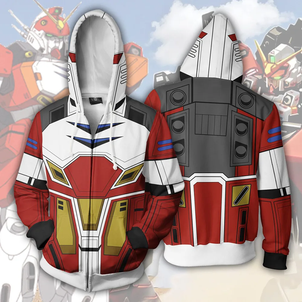 Мобильный костюм GUNDAM Косплей-костюмы с капюшоном для мужчин и женщин Аниме 3D
