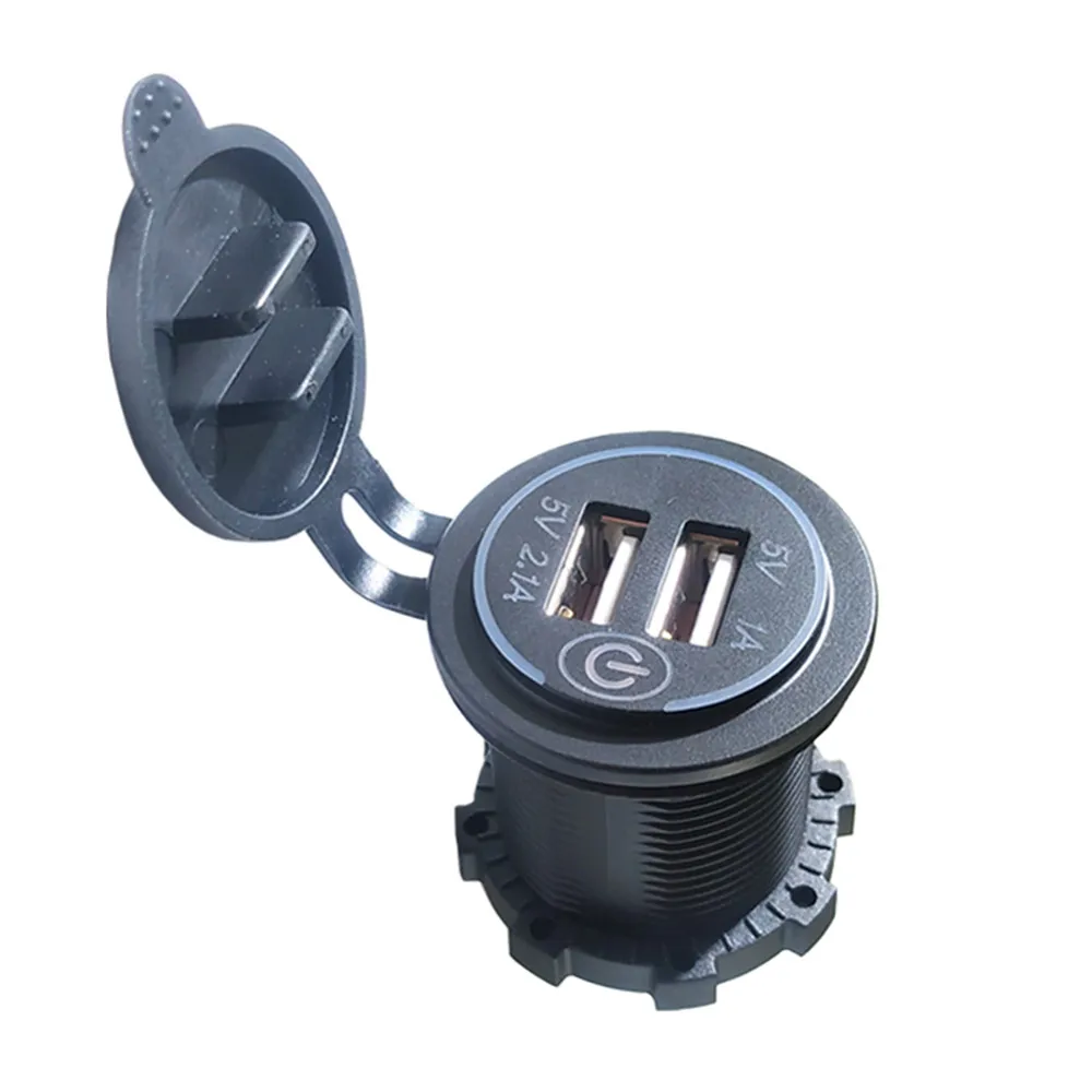 Универсальное зарядное устройство для автомобиля с двумя usb портами 12 24 В разъем