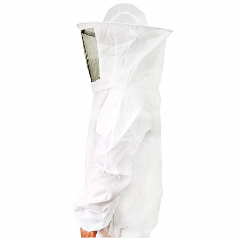 

1 Pcs White Beekeeper Beekeeping Special Protective Suits Protective Clothing Siamese Coat With Hat Within 75kg Of Body Weight