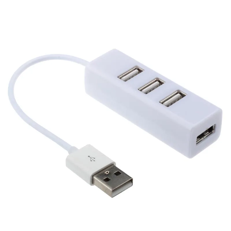 White HANNORD 4-Порты и разъёмы USB 2,0 концентратор Мини USB сплитер HUB адаптер Черный/Белый высокое Скорость док-станция USB адаптер для ПК компьютер аксессуары - Цвет: White