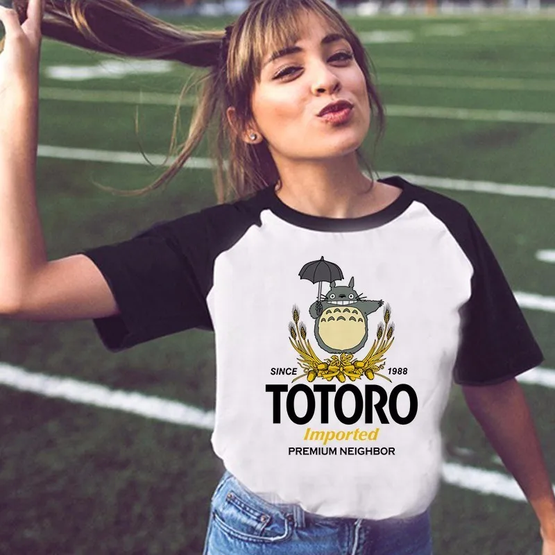 

Harajuku 2018 Totoro Shirt Women Tops kawaii Totoro T Shirt Funny Cartoon My Neighbor Totoro Tshirt White T-shirt Clothing