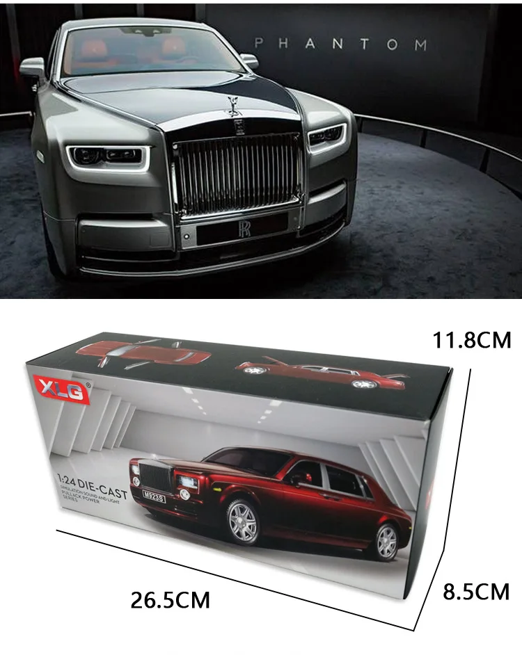 Rolls-Royce Phantom, форма для автомобиля, украшение, Акустооптическое эхо, сплав, автомобильная игрушка, украшение автомобиля, модель, подарок для мальчика, автомобиль