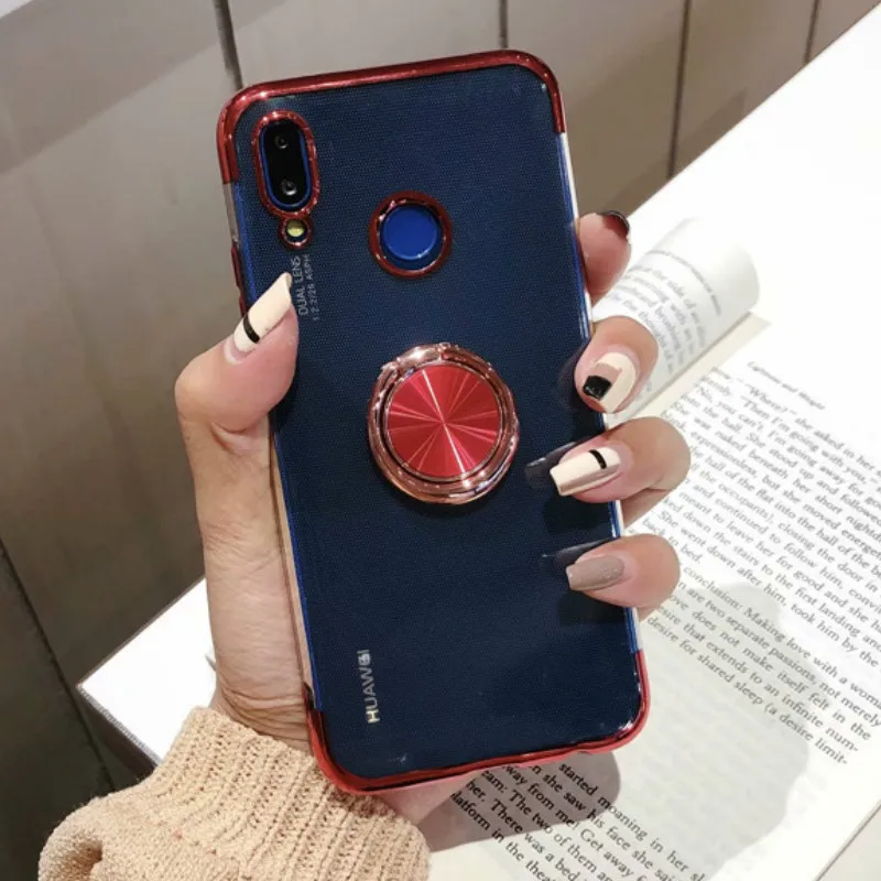 Мода покрытие Магнитный кронштейн чехол с кольцом для пальца для huawei P10 P20 P30 Коврики 10 20 20x Lite Pro Nova 3 3i 4 Y9 крышка Caqa