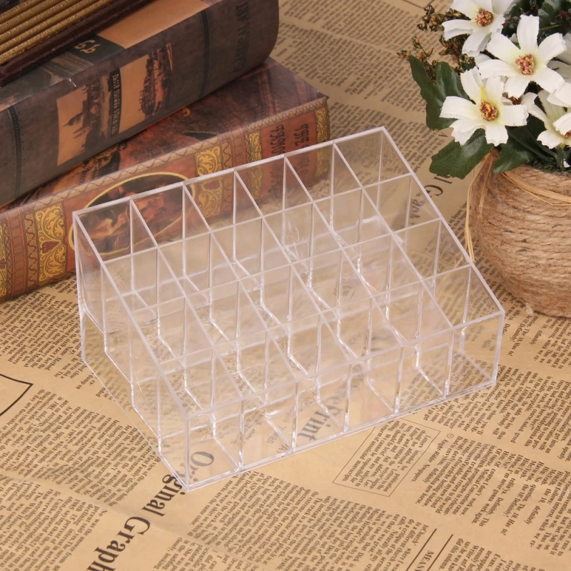 NZBZ. 24 Grids Organizer Acrylic Lipstick Jewelry Storage Box Makeup Cosmetic Case Tools Brush Holder | Дом и сад