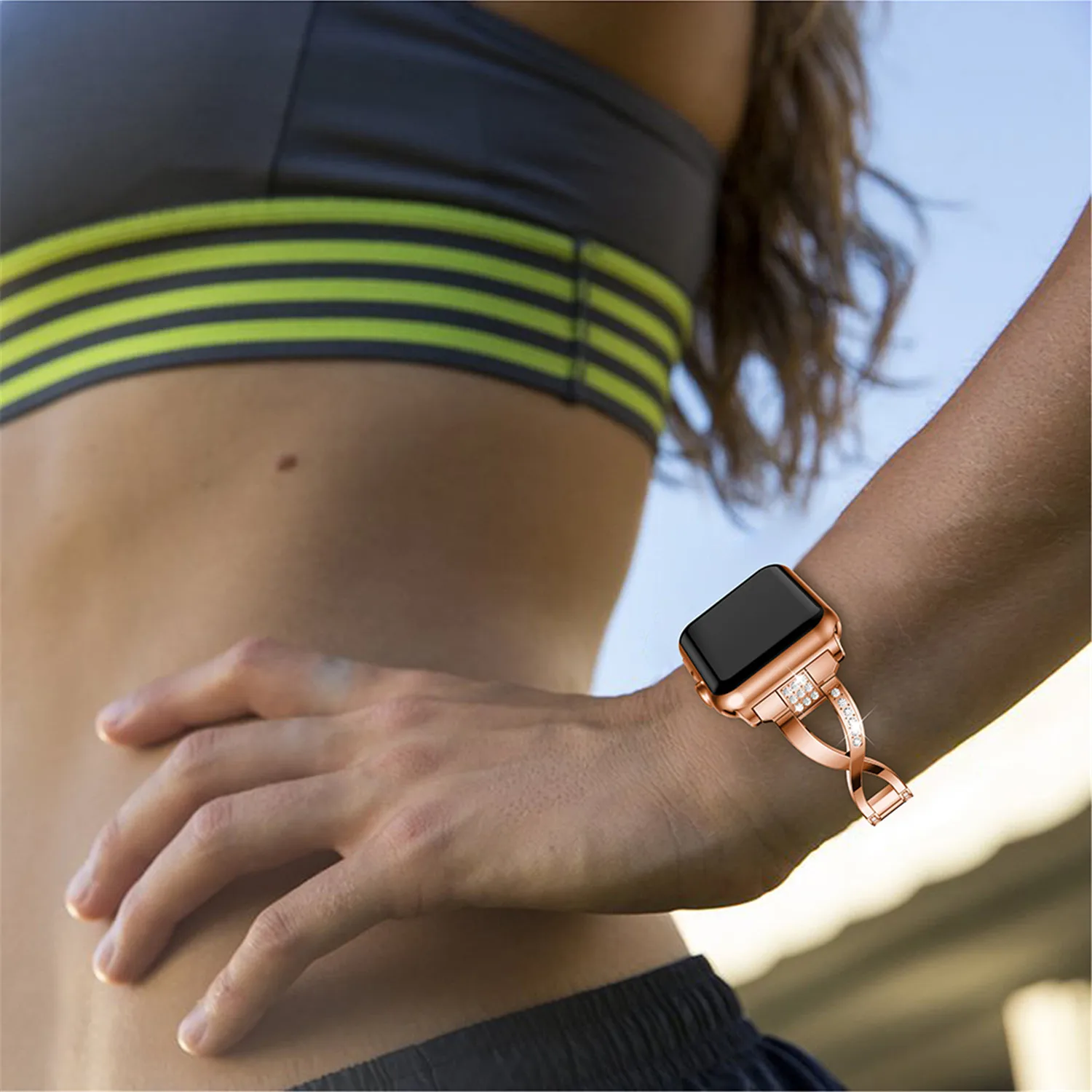 Тонкий Нержавеющая сталь ремешок для Apple Watch 38 мм 42 группа Роскошные ювелирные