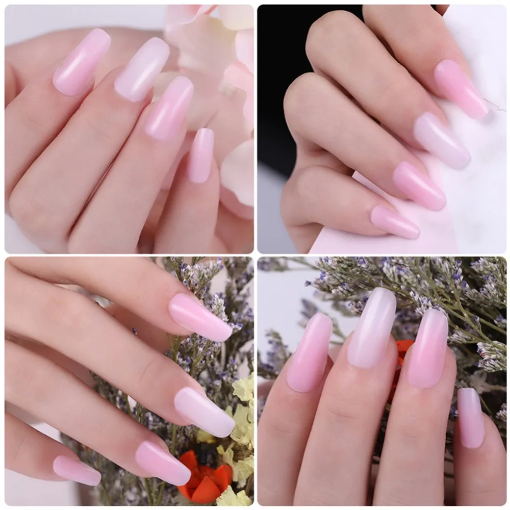 LILYCUTE 20 мл Быстрое расширение поли УФ-гель розовый белый металл с прозрачными кристаллами светодиодный акриловый строительный гель для ногтей