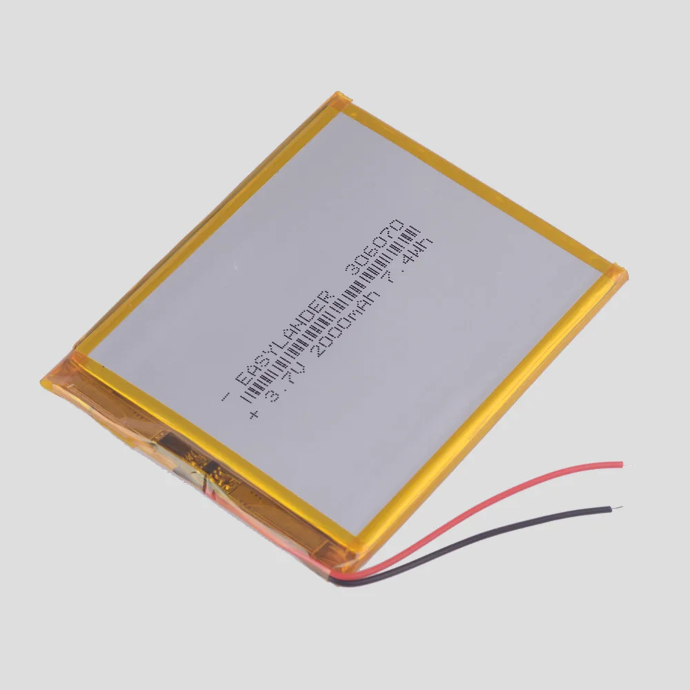 306070 3 7 V 2000mAh перезаряжаемый литий полимерный аккумулятор для PSP PDA GPS DVR