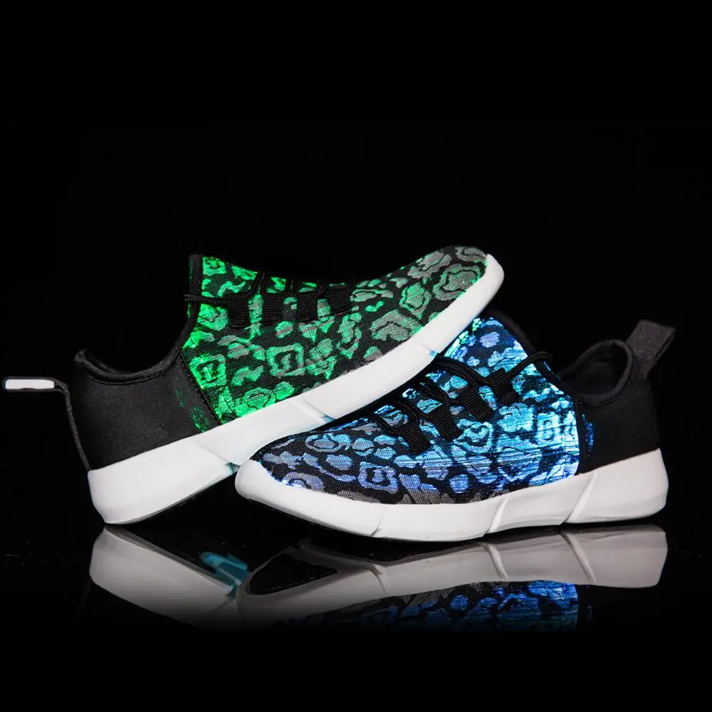 Высокое качество летние светящиеся кроссовки Led волоконно оптическая обувь для