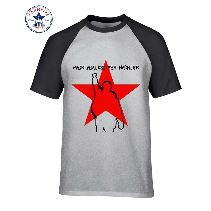 Новейшие модные футболки с коротким рукавом мужская одежда RAGE AGAINST THE MACHINE хлопковая забавная футболка для мужчин - Цвет: as the picture