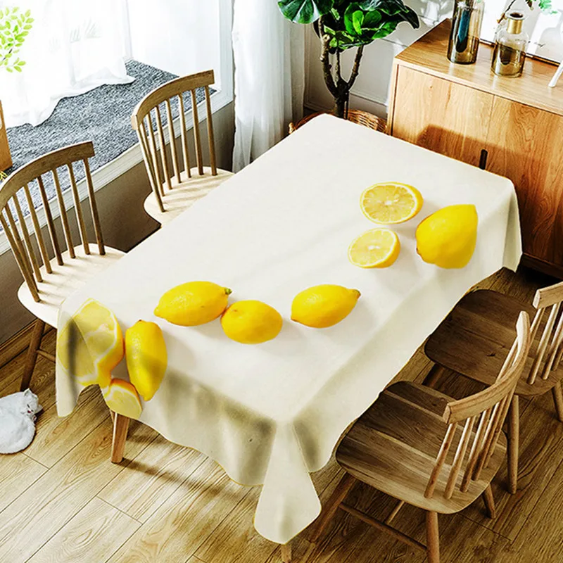 Декоративная скатерть с оранжевыми фруктами лошадью оленем водонепроницаемая плотная прямоугольная для