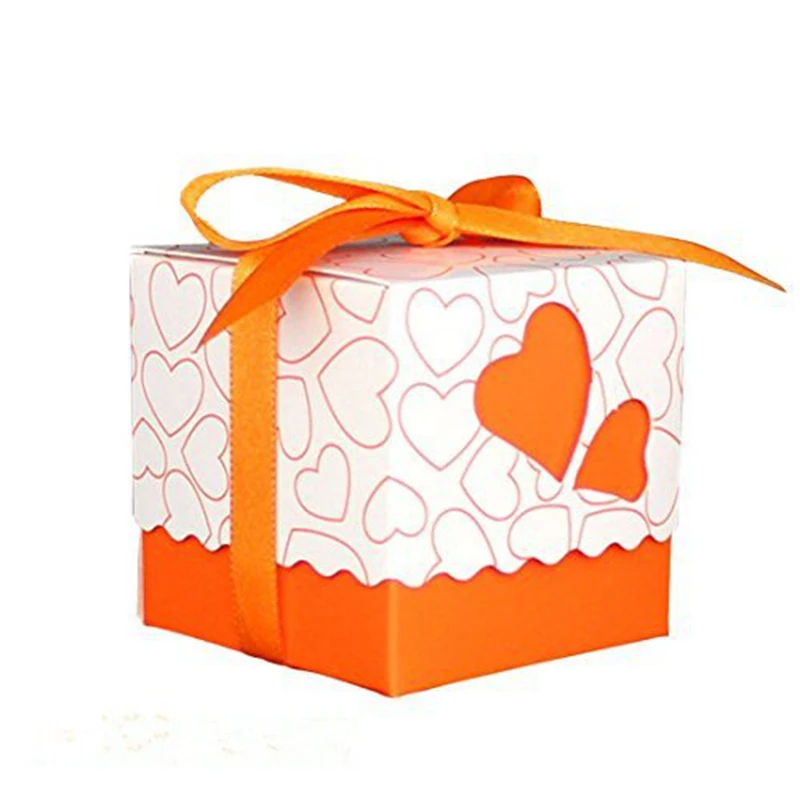 50 шт. коробка для конфет с сердцем и лентой | Дом сад