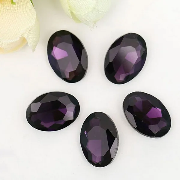 Violet 5-50 шт 20*30 мм овальной формы клей для страз на акриловых страз хрустальные камни для поделок скрапбукинг украшения - Цвет: Violet