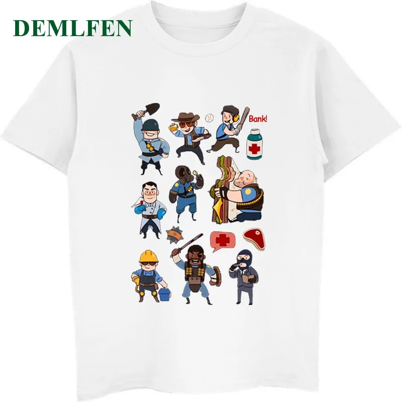 Мужская футболка с круглым вырезом и коротким рукавом Team Fortress 2 летняя хлопковая