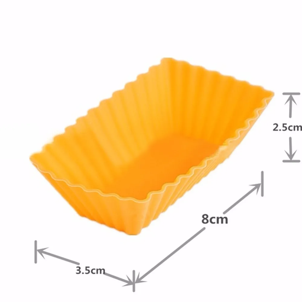 6 шт. мини Прямоугольная форма силиконовая для кексов выпечки лоток формы Стакан