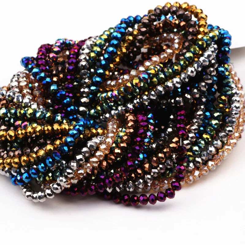Бусины-разделители для браслета из стекла микс граненых пробы 10 нитей 3 мм 1400 шт. |
