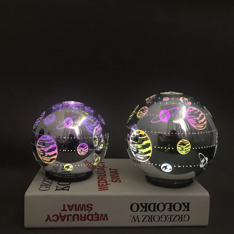 Цветной 3D стеклянный чехол Светодиодный Ночник проектор Волшебная настольная