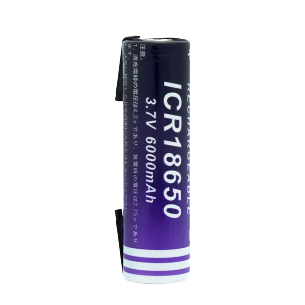 1 pieces 1/2/4 шт. долговечная 3,7 V 6000mAh 18650 литий-ионный аккумулятор для батареи с 2 Diy кабель для ноутбука антенна модель Фонарь налобный фонарь - Цвет: 1 pieces