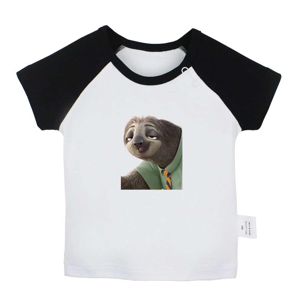 Zootopia Flash Police Cottontail Rabbit MEN IN BLACK MIB Graffiti Art Newborn Baby T-shirts Toddler Graphic Short sleeve Tee Top | Детская