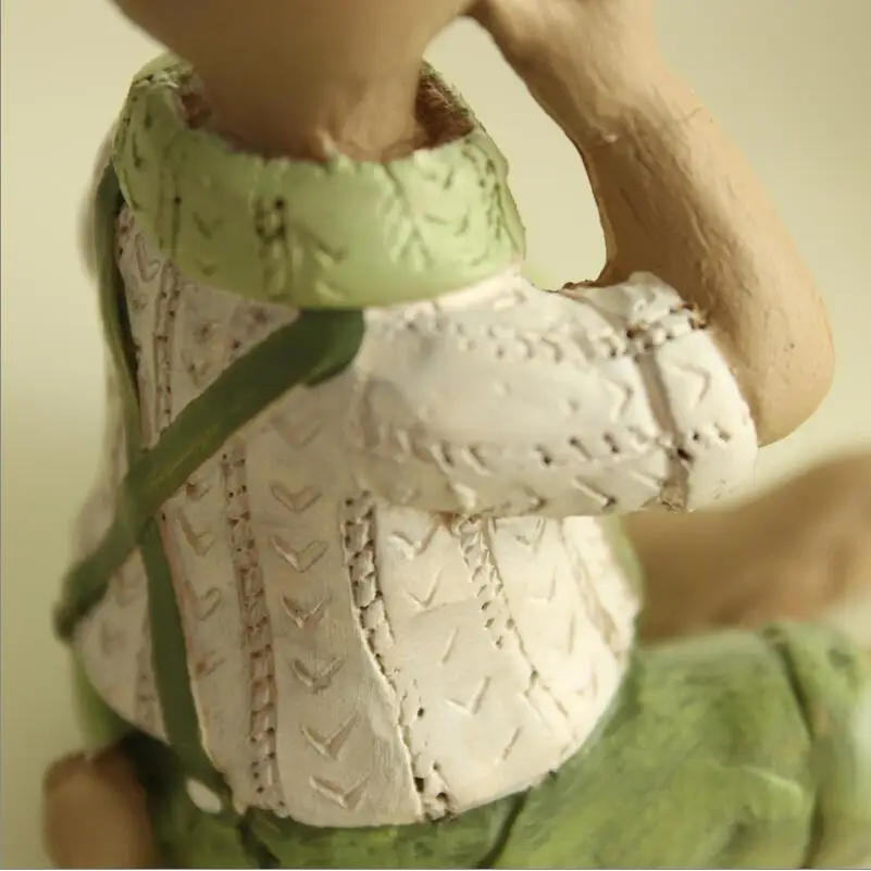 1 шт. зеленый домашний орнамент ручной кролик фигурка из смолы подарок для друга