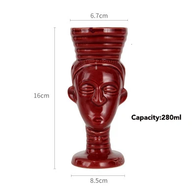 Tiki кружка Tiki стаканы керамические Гавайские кружки для вечеринок очки - Цвет: As pic shows