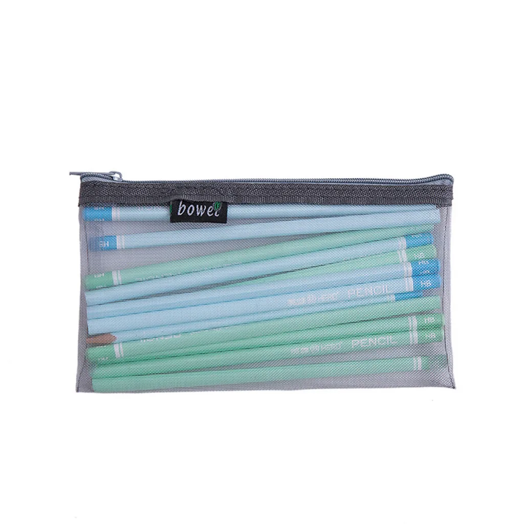 Прямая поставка простой прозрачный пенал для офиса школьные принадлежности