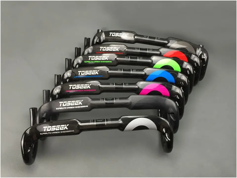 TOSEEK 7 цветов глянцевое углеродное волокно руль для шоссейного велосипеда