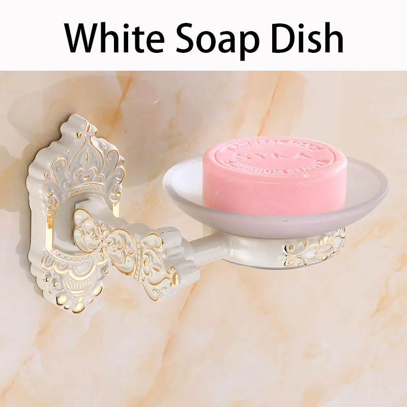 White dish Мыльница Белая настенная мыльница антикварная алюминиевая мыльница для ванной комнаты Аксессуары для ванной комнаты бронзовые Товары для ванной - Цвет: White dish