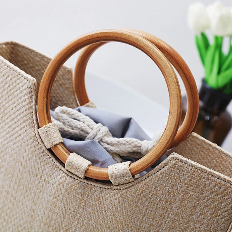 BERNO Fly летняя Соломенная женская Пляжная Сумка круглая сумочка с кольцом струнная